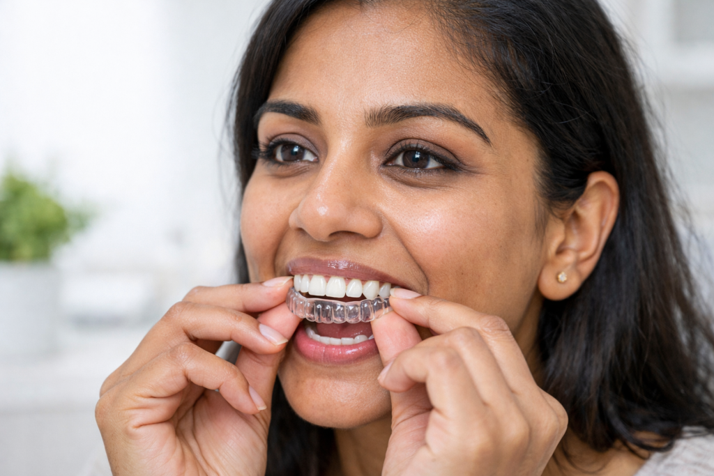 Find expert guidance from Dr. Amit Thareja on wearing invisible braces with dental crowns at Dr. Tharejas Dental Clinic.