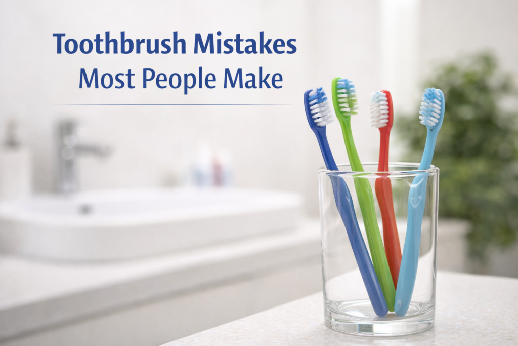 Find expert dental advice from Dr. Amit Thareja on common toothbrush mistakes and proper brushing techniques.