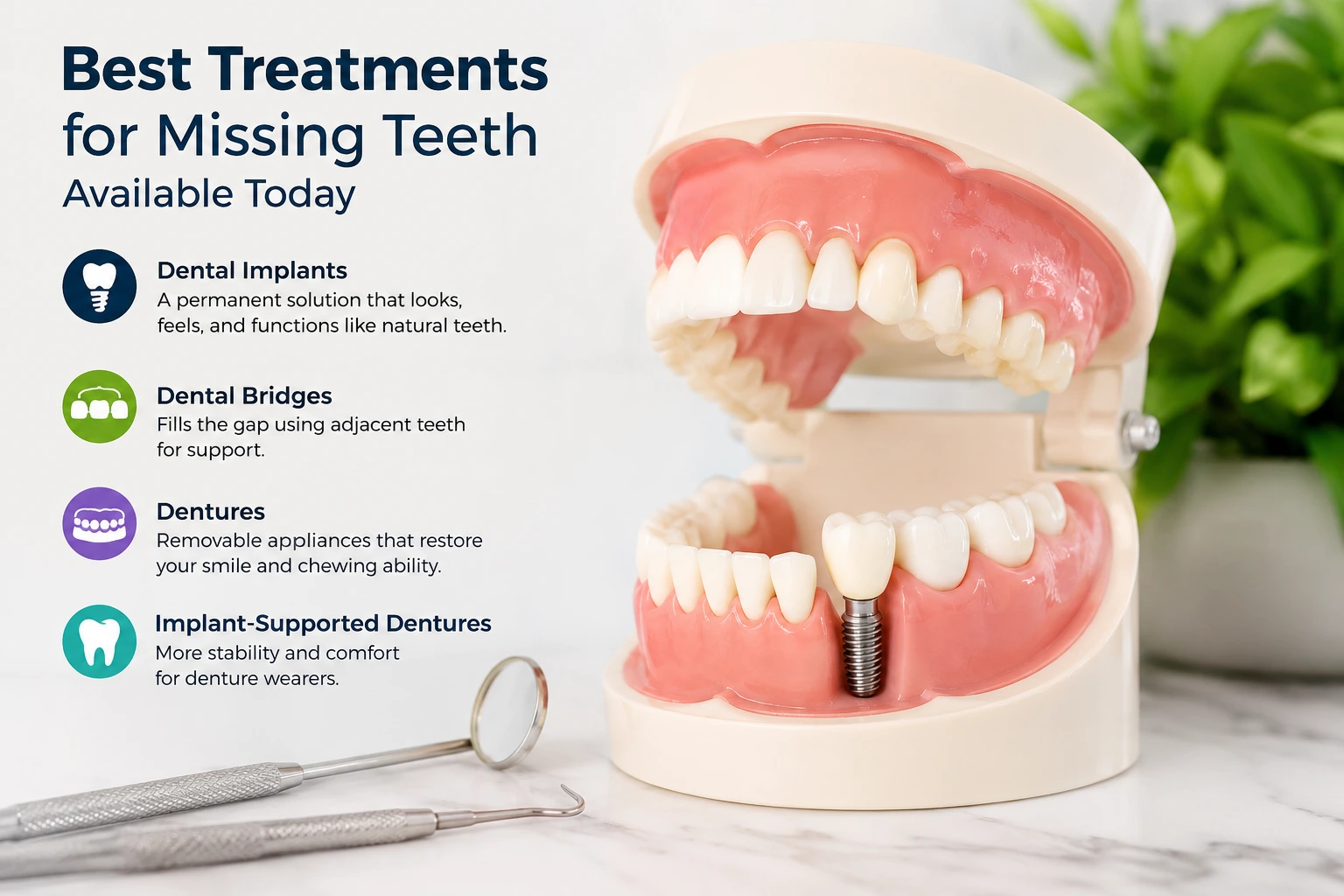 Modern dental implant treatment for missing teeth at a professional dental clinic in Pune.