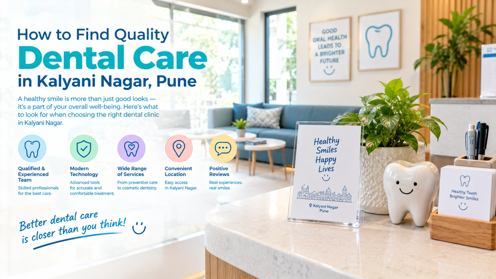 Friendly dentist consulting patient in a modern, well-equipped dental clinic in Pune